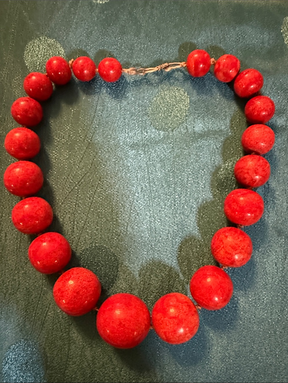 Vintage Red spiny oyster huge Statement Necklace